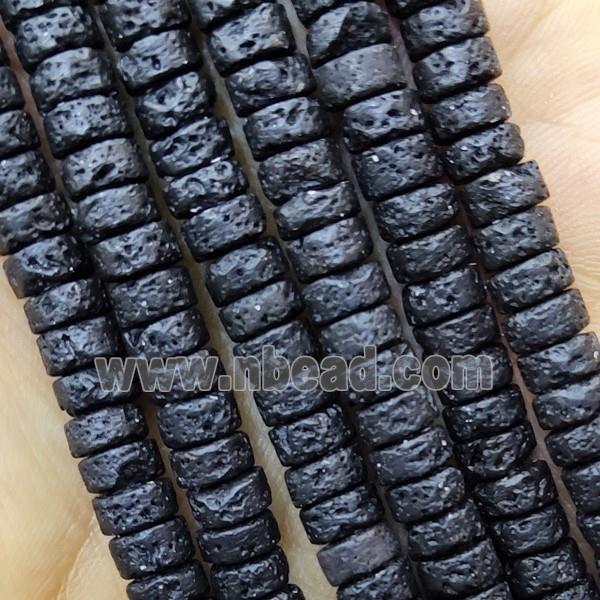 Black Lava Heishi Beads