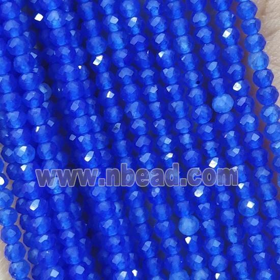 DeepBlue Cat Eye Glass Beads Faceted Round