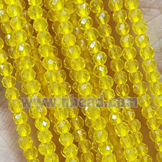 Golden Crystal Glass Beads Faceted Round