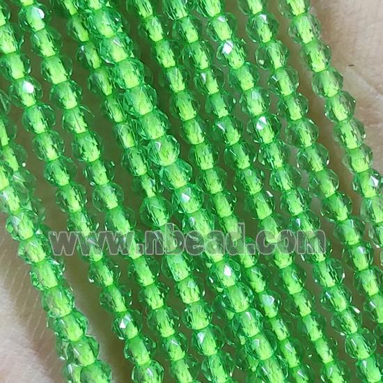 Spring Green Crystal Glass Beads Faceted Round