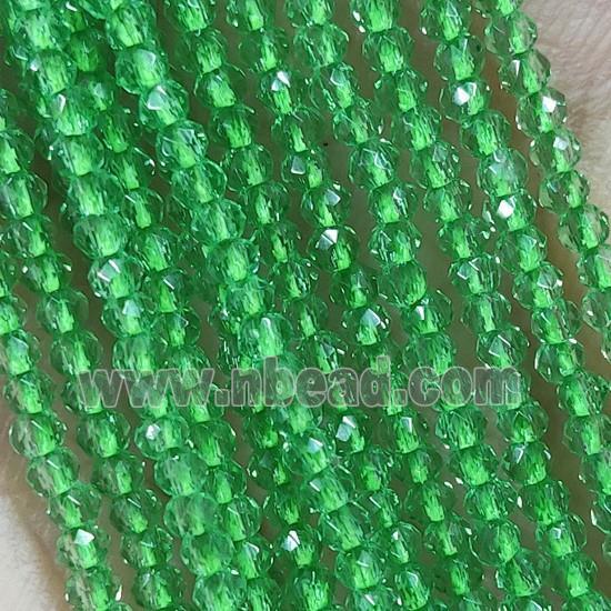 Green Crystal Glass Beads Faceted Round