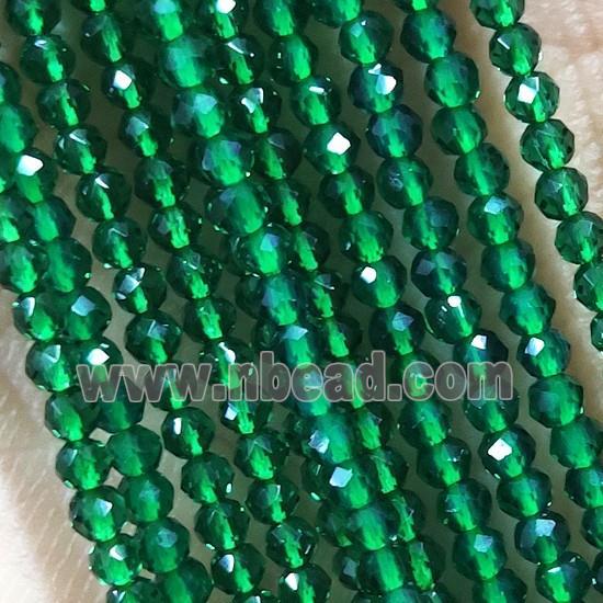 Dp.green Crystal Glass Beads Faceted Round