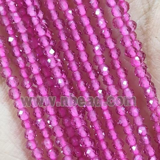 Pink Crystal Glass Beads Faceted Round