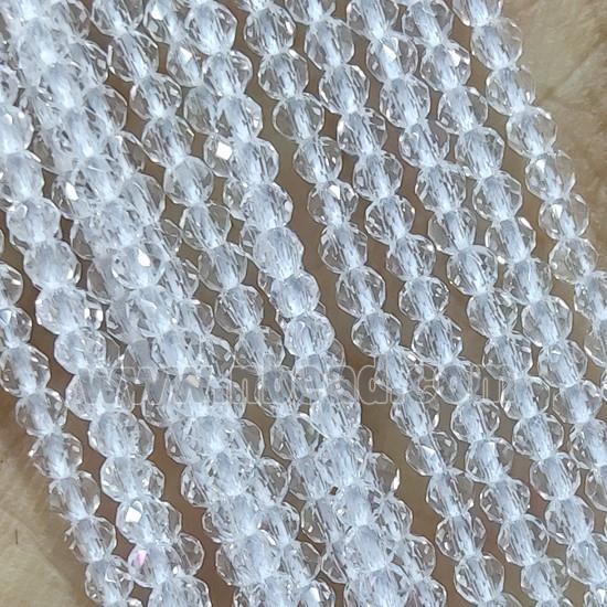 Clear Crystal Glass Beads Faceted Round