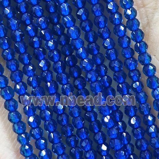Blue Crystal Glass Beads Faceted Round