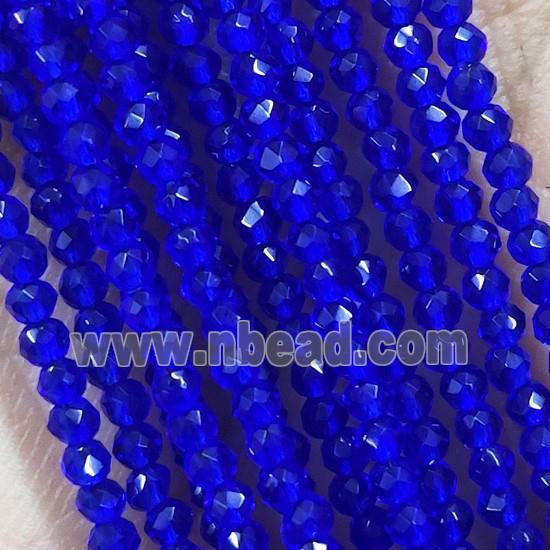 Blue Crystal Glass Beads Faceted Round