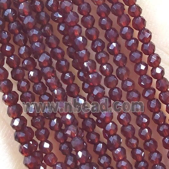 DarkRed Crystal Glass Beads Faceted Round
