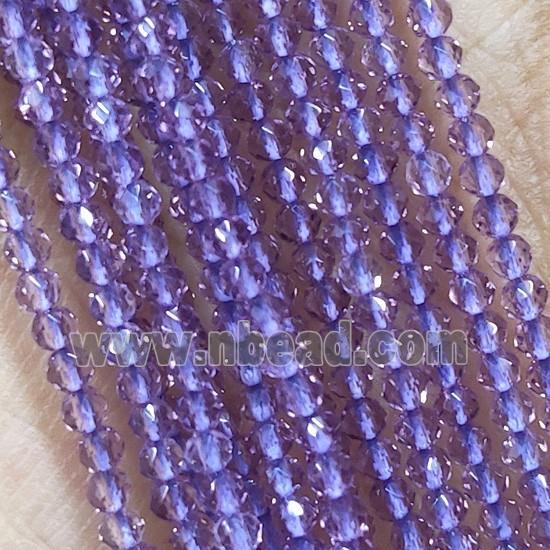 Lt.purple Crystal Glass Beads Faceted Round