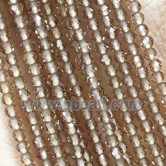 Smoky Crystal Glass Beads Faceted Round