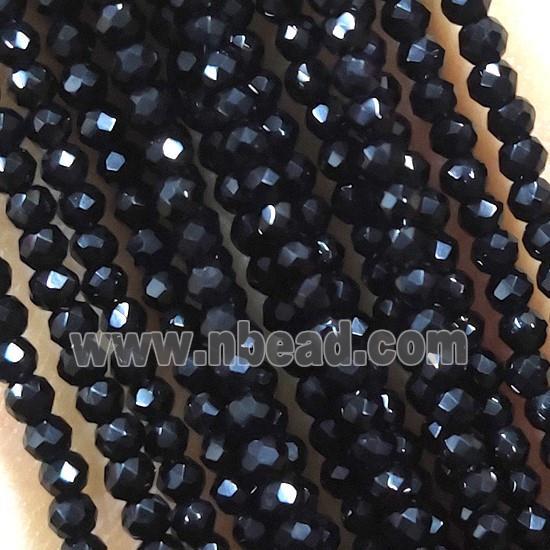 Black Jet Crystal Glass Beads Faceted Round