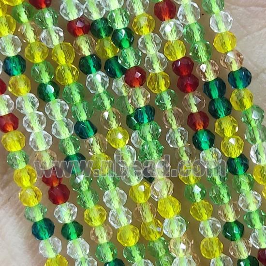 Crystal Glass Beads Faceted Round Mix Color