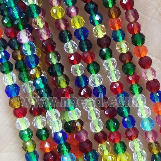 Mixed Color Crystal Glass Beads Pony Faceted Round
