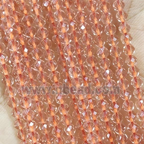 Salmon Crystal Glass Beads Faceted Round