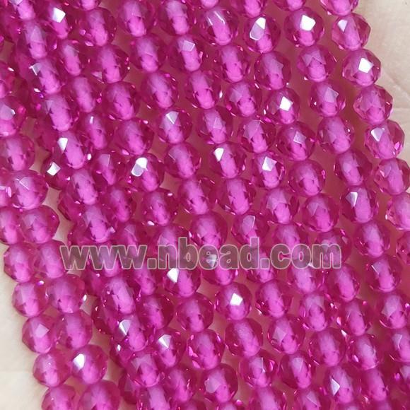 Pink Crystal Glass Beads Faceted Round