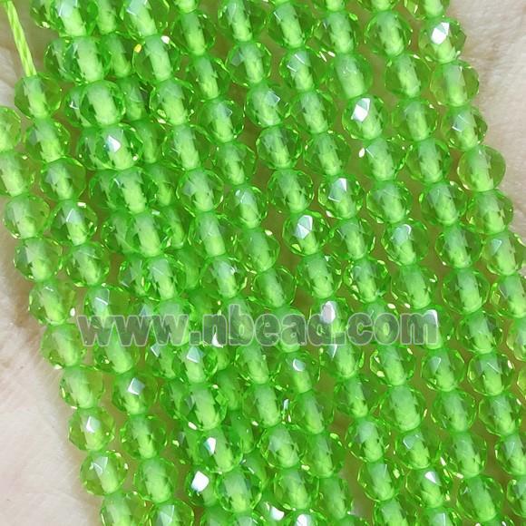 Green Crystal Glass Beads Faceted Round
