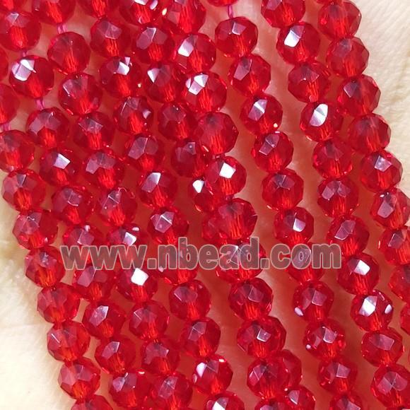 Red Crystal Glass Beads Faceted Round