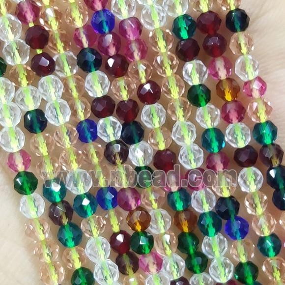 Mixed Color Crystal Glass Beads Faceted Round