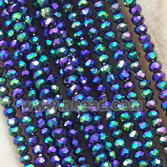 Rainbow Crystal Glass Beads Faceted Rondelle Electroplated
