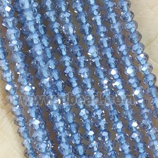 GrayBlue Crystal Glass Beads Faceted Rondelle Electroplated