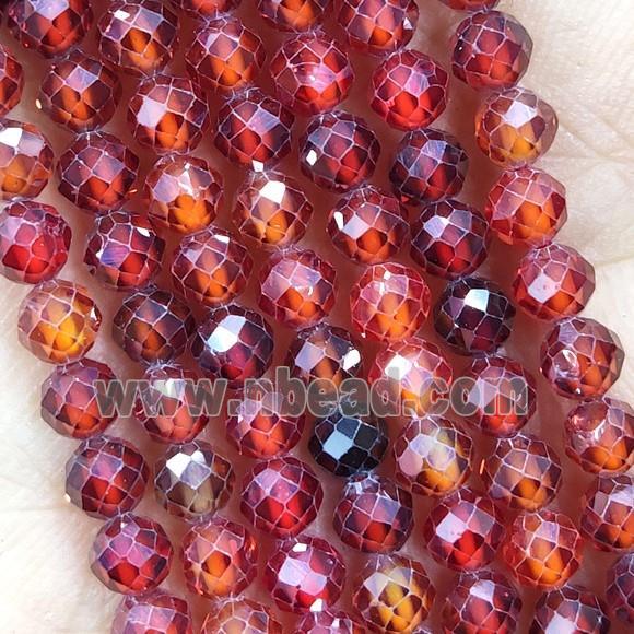 Red Cubic Zircon Beads Faceted Round