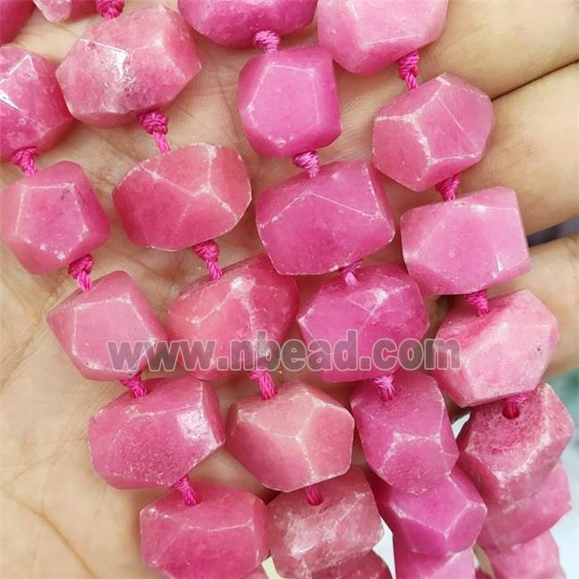 Pink Jade Nugget Beads Freeform Dye