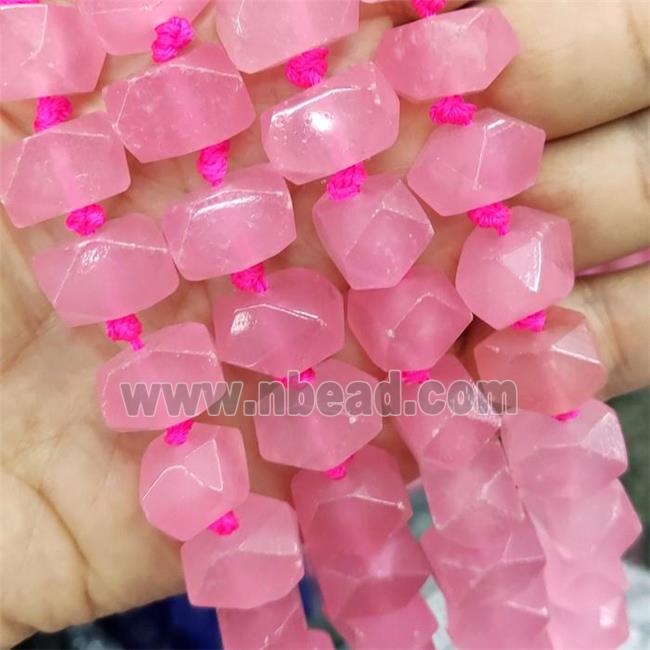 Pink Jade Nugget Beads Freeform Dye