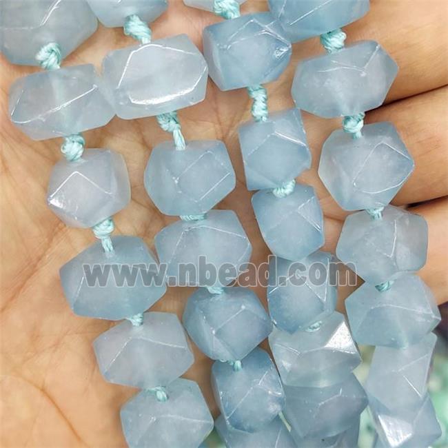 Blue Jade Nugget Beads Freeform Dye