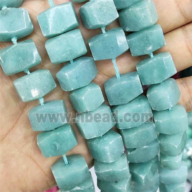 Green Jade Nugget Beads Freeform Dye