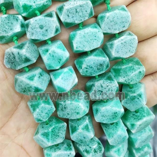 Green Jade Nugget Beads Freeform Dye