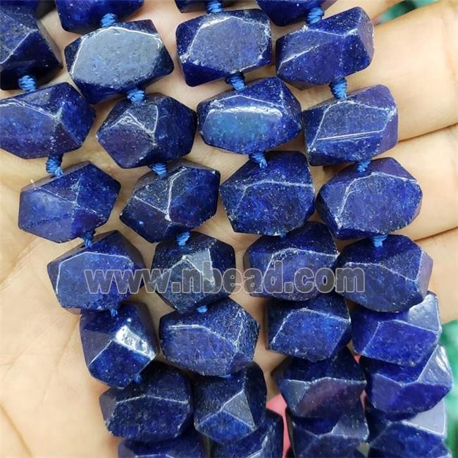LapisBlue Jade Nugget Beads Freeform Dye