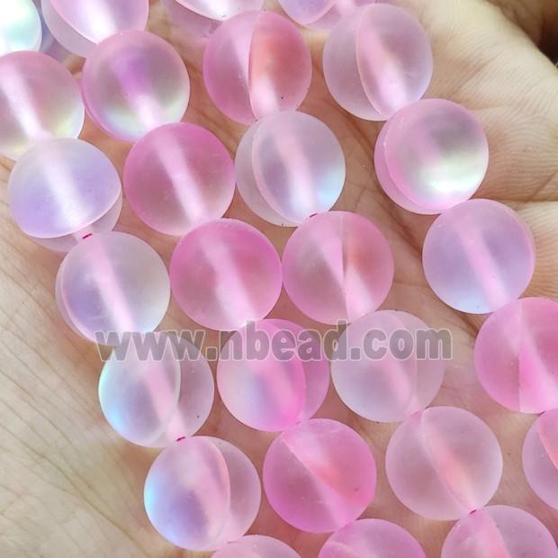 Lt.Pink Mermaid Glass Beads Round Matte