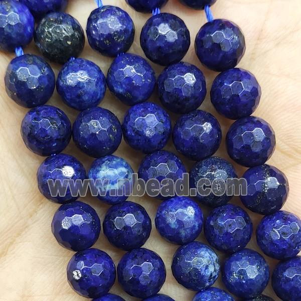 Lapis Beads Blue Dye Faceted Round