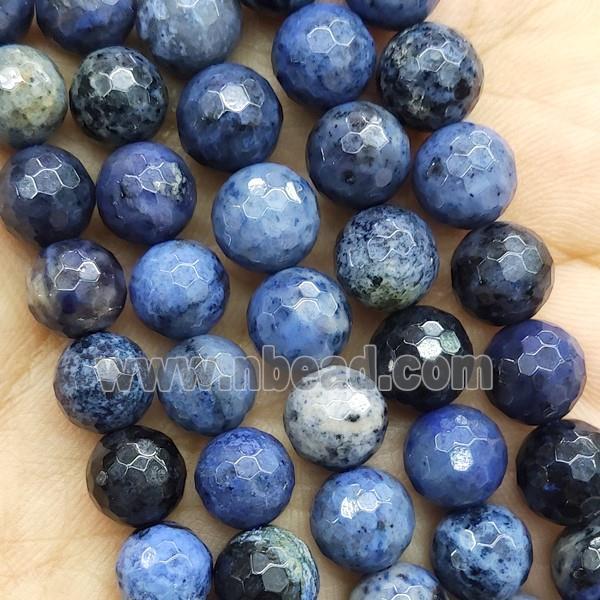 Natural Blue Dumortierite Beads Faceted Round