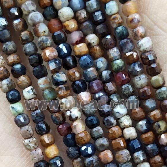 Pietersite Jasper Cube Beads