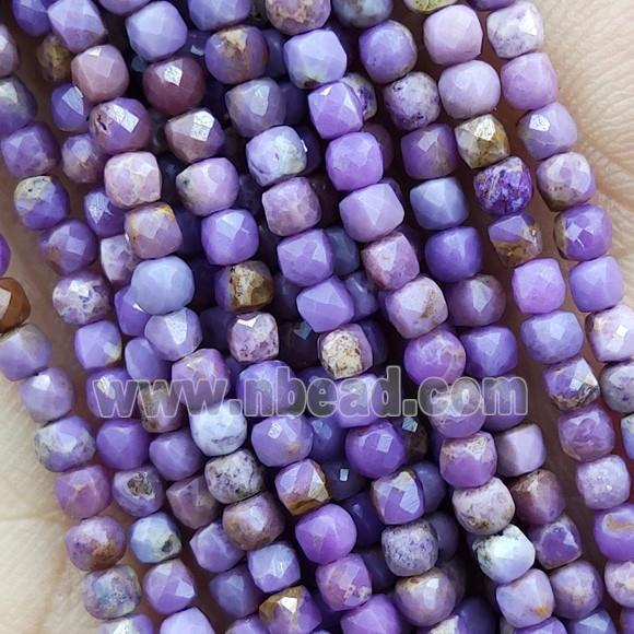 Purple Lepidolite Cube Beads