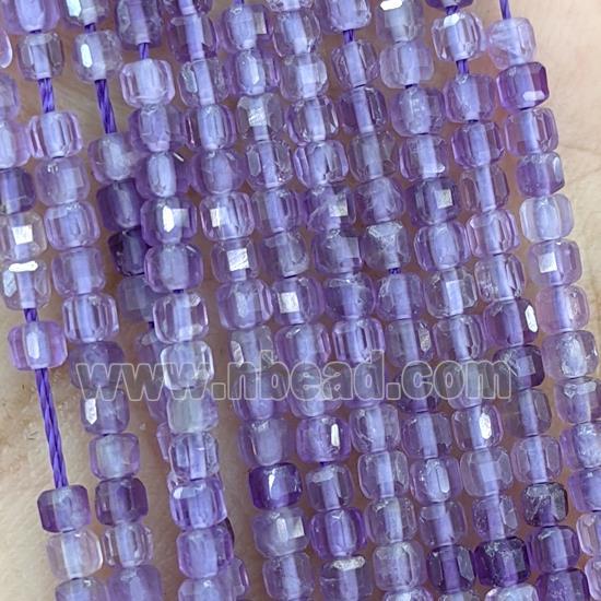 Purple Amethyst Cube Beads