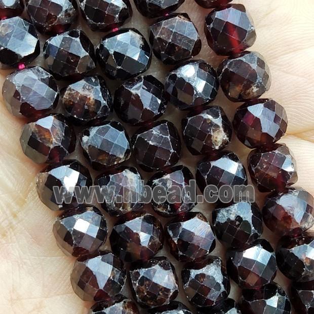 DarkRed Garnet Beads Faceted Cube