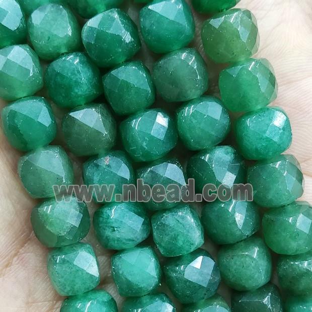 Green Aventurine Beads Faceted Cube
