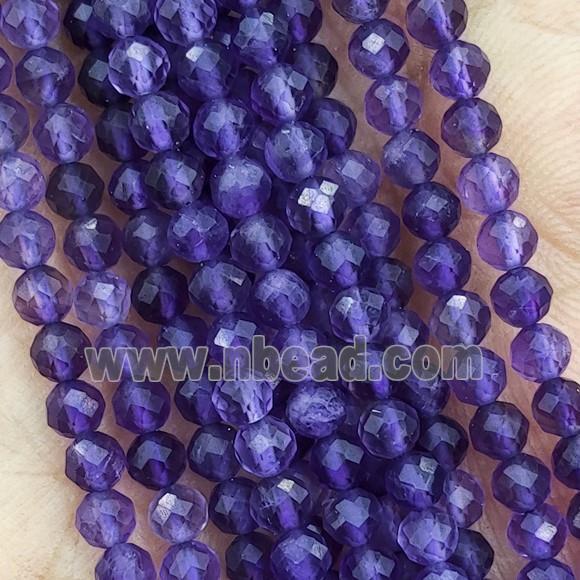 Purple Amethyst Mini Beads Faceted Round AA-Grade