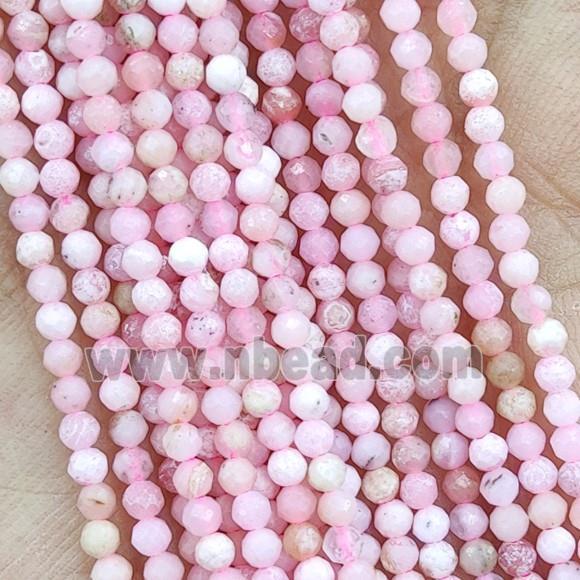 Pink Opal Seed Beads Faceted Round AA-Grade