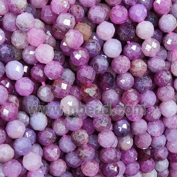 Natural Ruby Beads Faceted Round