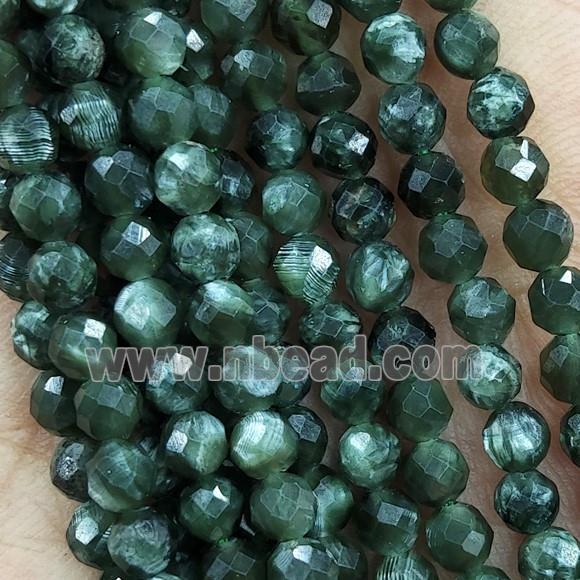 Green Charoite Beads Faceted Round AA-Grade