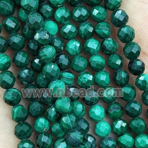 Natural Malachite Beads Tiny Faceted Round AA-Grade