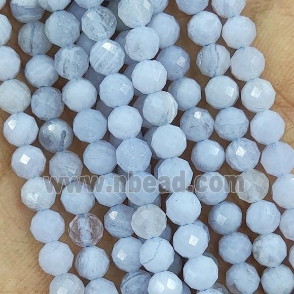 Blue Lace Agate Beads Faceted Round AA-Grade