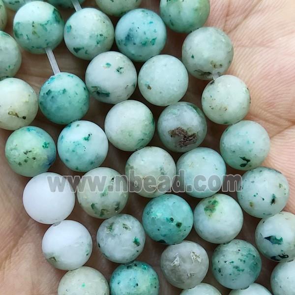 Green Hemimorphite Beads Matte Round