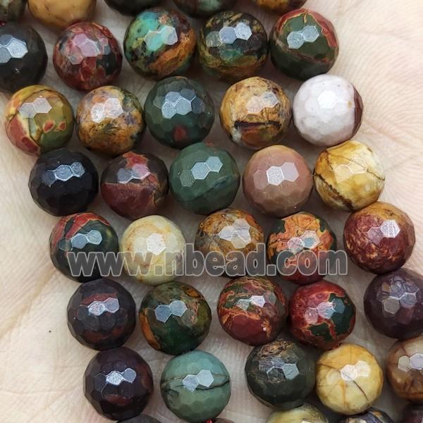 Red Picasso Creek Jasper Beads Faceted Round