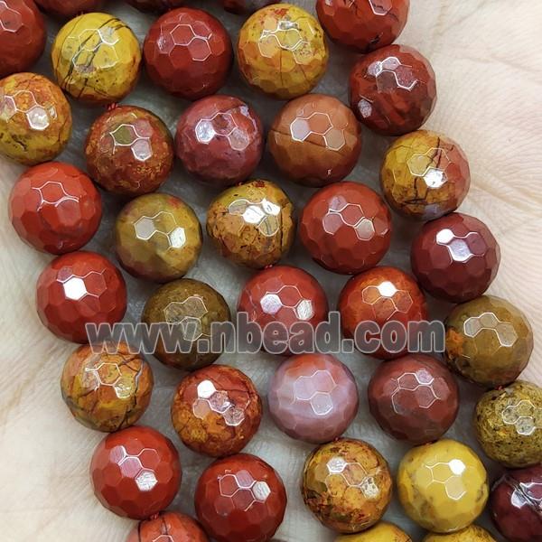 Red Nueva Agate Beads Faceted Round