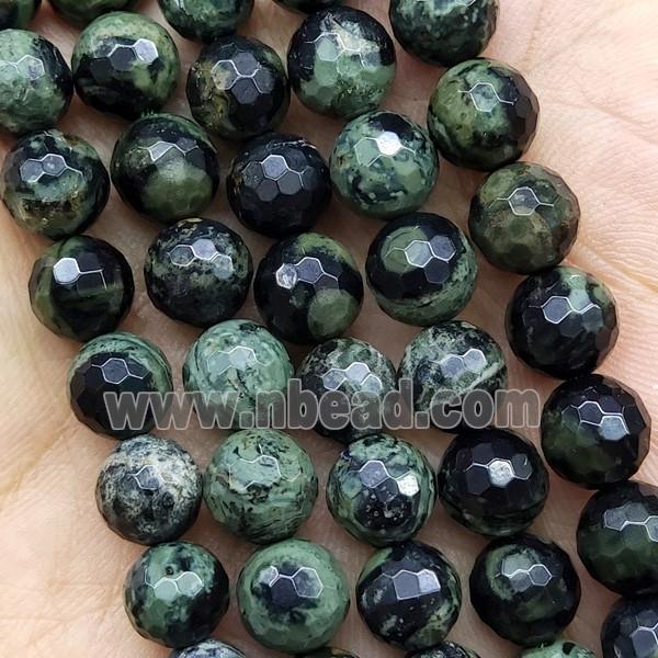 Green Kambaba Jasper Beads Faceted Round