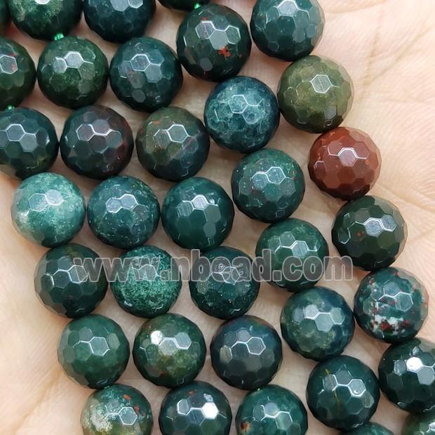 BloodStone Beads Faceted Round