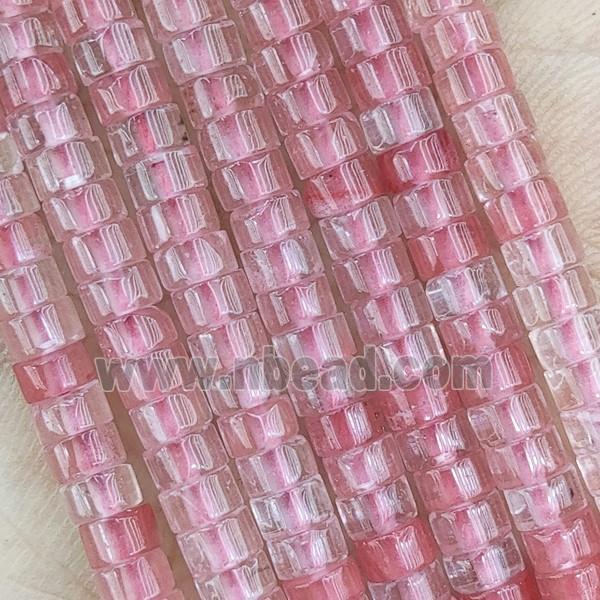 Pink Watermelon Quartz Heishi Beads Synthetic